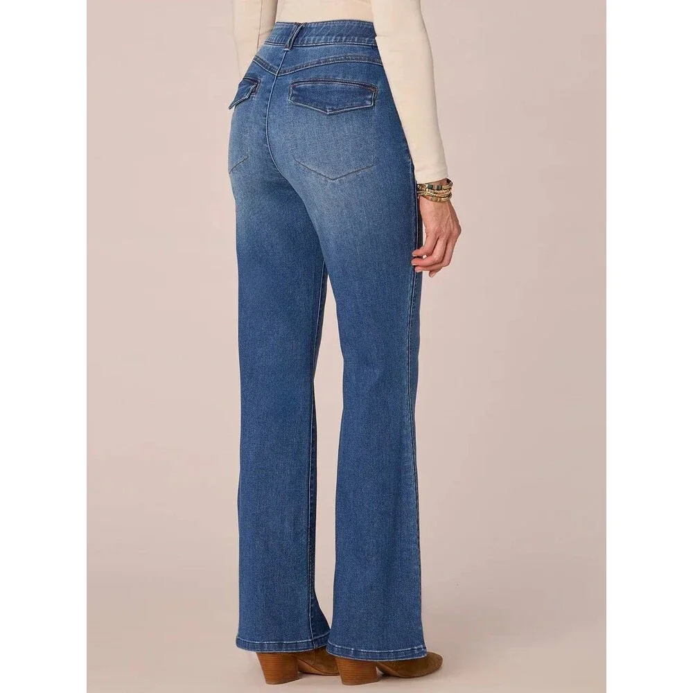 Democracy Women’s Ab’Solution Skyrise Bootcut Blue 6P $88 NWT - Picture 4 of 8